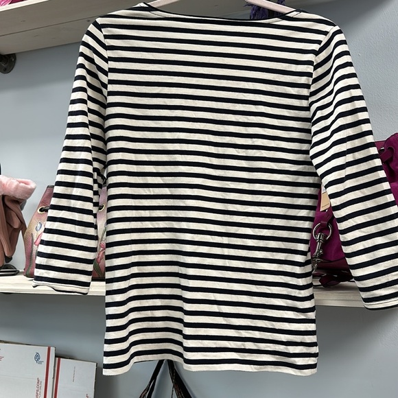 Talbots striped tie-neck knit popover tee Size Small - Picture 6 of 7